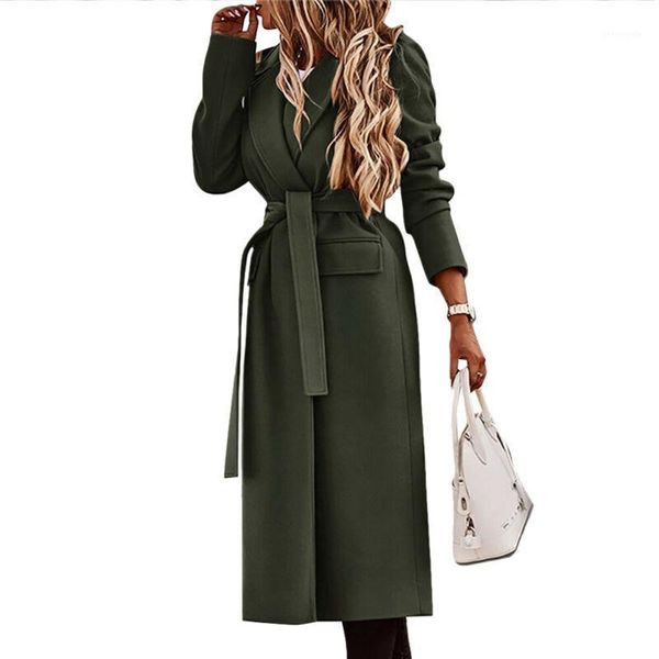 winter woolen coat women pure color slim maxi jacket warm long trench coat with belt overcoat outerwear plus size women1, Black 
winter woolen coat women pure color slim maxi jacket warm long trench coat with belt overcoat outerwear plus size women1, Black