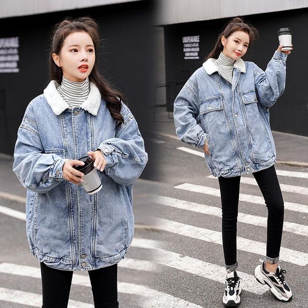 winter fall fleece mid long denim jacket women loose denim coat batw wall female jean jacket woman windbreaker outwear clothes, Black;brown
winter fall fleece mid long denim jacket women loose denim coat batw wall female jean jacket woman windbreaker outwear clothes, Black;brown