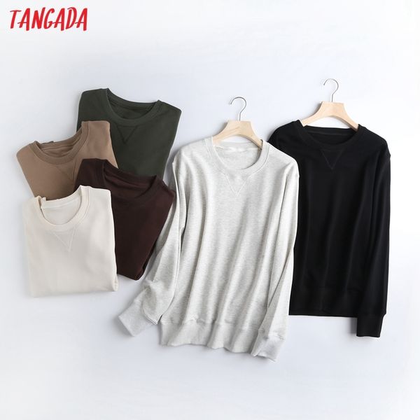 tangada women boyfriend style soft sweatshirts oversize long sleeve o neck loose pullovers female 6c16 201007, Black
tangada women boyfriend style soft sweatshirts oversize long sleeve o neck loose pullovers female 6c16 201007, Black