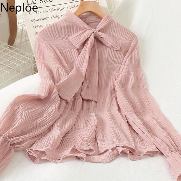 neploe o neck lace up bow design blouse autumn spring 2020 new flare long sleeve pink blusas pleat design holiday shirt 485231, White
neploe o neck lace up bow design blouse autumn spring 2020 new flare long sleeve pink blusas pleat design holiday shirt 485231, White