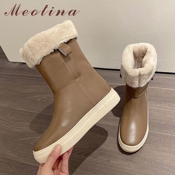 meotina flat platform mid calf boots women natural genuine leather snow boots round toe female shoes fur winter black 401
meotina flat platform mid calf boots women natural genuine leather snow boots round toe female shoes fur winter black 401