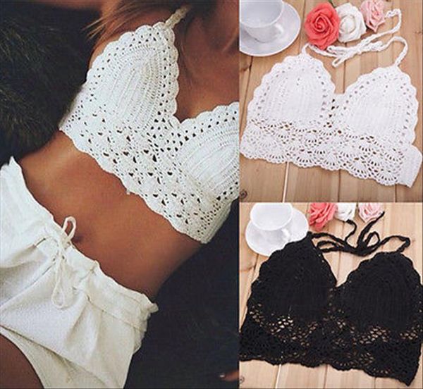 tank womens crochet beachwear bra lace crop tank camisole bralette vest, White 
tank womens crochet beachwear bra lace crop tank camisole bralette vest, White