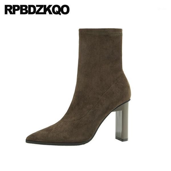 boots pointy high heel suede block ankle slip on shoes women 2019 pointed toe booties autumn green chunky casual1, Black
boots pointy high heel suede block ankle slip on shoes women 2019 pointed toe booties autumn green chunky casual1, Black