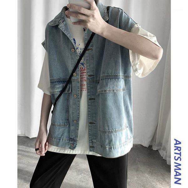 spring autumn 2020 new korean fashion street teenager men's trend washing sleeveless denim vest port style handsome denim jacket1, Black;white
spring autumn 2020 new korean fashion street teenager men's trend washing sleeveless denim vest port style handsome denim jacket1, Black;white