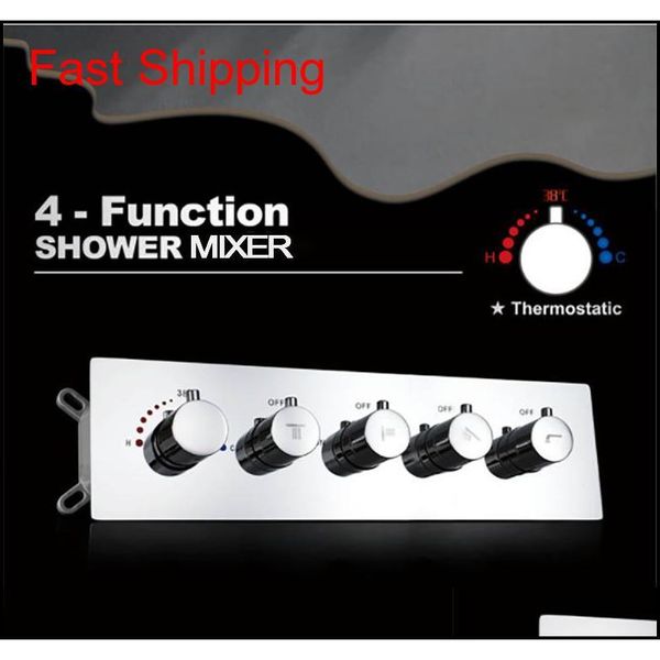 good quality 4 function shower faucet valve thermostatic shower mixer brass chrome finish wall mount qylond sports2010
good quality 4 function shower faucet valve thermostatic shower mixer brass chrome finish wall mount qylond sports2010