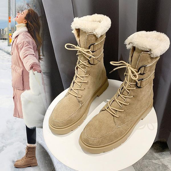 women winter shoes snow boots warm flat plus platform lace up ladies women's shoes new flock fur suede ankle boots femaleq76, Black
women winter shoes snow boots warm flat plus platform lace up ladies women's shoes new flock fur suede ankle boots femaleq76, Black