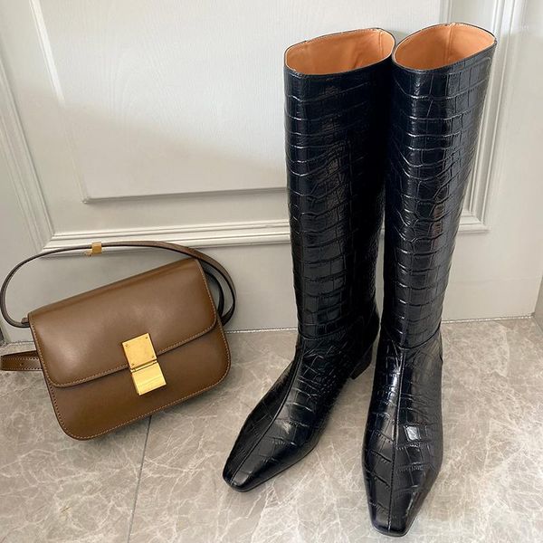 boots crocodile pattern knee-high women winter shoes pointed toe thick heels knight zapatos de mujer 20211, Black
boots crocodile pattern knee-high women winter shoes pointed toe thick heels knight zapatos de mujer 20211, Black