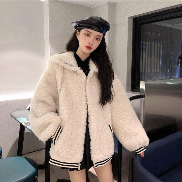 large size lamb wool coat women 2020 new autumn and winter korean version ins navy collar loose thick plus fleece trendx1016, Black;brown
large size lamb wool coat women 2020 new autumn and winter korean version ins navy collar loose thick plus fleece trendx1016, Black;brown