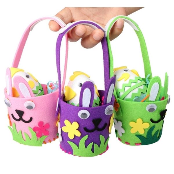 2021 diy felt easter basket bag kids handmade bunny bucket flowers candies easter eggs handbag party storage decoration tote g12001, Black
2021 diy felt easter basket bag kids handmade bunny bucket flowers candies easter eggs handbag party storage decoration tote g12001, Black