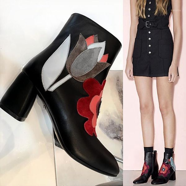 boots designer fashion flower appliqued ankle comfort block heel lady black leather winter shoes women1
boots designer fashion flower appliqued ankle comfort block heel lady black leather winter shoes women1