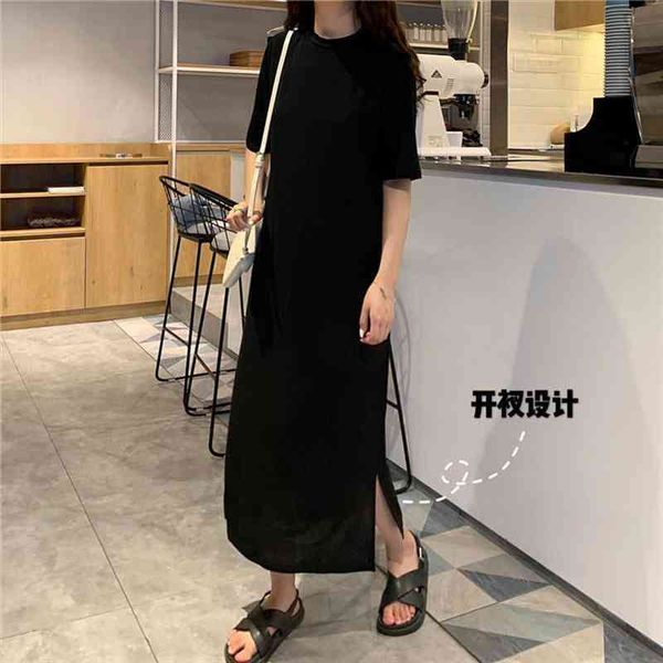 t shirt dress women summer casual loose dresses short sleeve o neck tunic long maxi side slit solid dress oversize, Black;gray
t shirt dress women summer casual loose dresses short sleeve o neck tunic long maxi side slit solid dress oversize, Black;gray