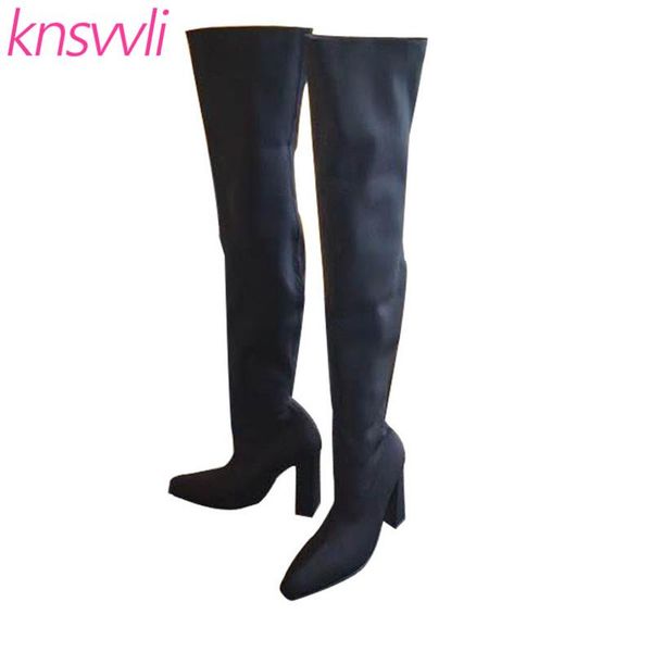 boots runway chunky high heels over the knee women candy color satin stretch long woman party shoes brand thigh, Black
boots runway chunky high heels over the knee women candy color satin stretch long woman party shoes brand thigh, Black
