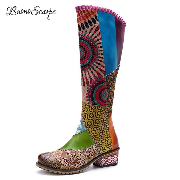 women ethnic long boots genuine leather mid-calf boots printed flowers patchwork botas female zipper heel chic shoes, Black
women ethnic long boots genuine leather mid-calf boots printed flowers patchwork botas female zipper heel chic shoes, Black
