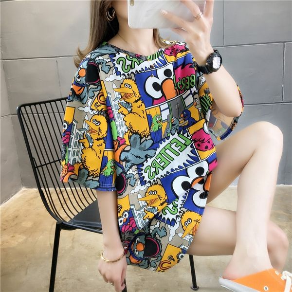super fire net red korean cec cartoon coat t-shirt super fire summer dress 2020 new medium length short sleeve t-shirt women's large si, White
super fire net red korean cec cartoon coat t-shirt super fire summer dress 2020 new medium length short sleeve t-shirt women's large si, White