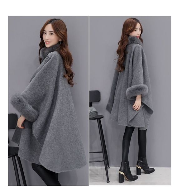 ponchos and capes women christmas fashion flare sleeve faux fox fur collar winter wool cloak cape coat poncho long overcoat 201111, Black
ponchos and capes women christmas fashion flare sleeve faux fox fur collar winter wool cloak cape coat poncho long overcoat 201111, Black