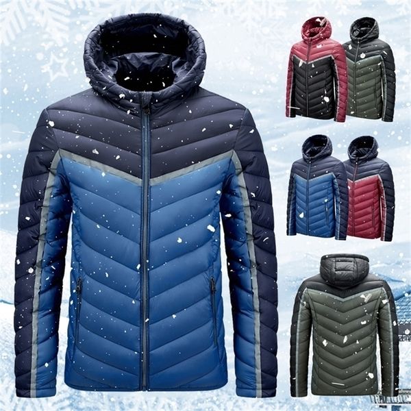 winter warm thick men parka coats fashion brand mens hooded cotton padded male patchwork casual parkas overcoat man jacket 201123, Black
winter warm thick men parka coats fashion brand mens hooded cotton padded male patchwork casual parkas overcoat man jacket 201123, Black