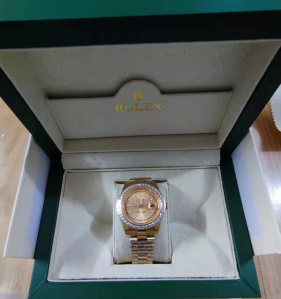 with original box luxury fashion watches 41mm 18k yellow gold diamond dial & bezel 18038 watch automatic men's watch wristwatch, Slivery;brown
with original box luxury fashion watches 41mm 18k yellow gold diamond dial & bezel 18038 watch automatic men's watch wristwatch, Slivery;brown