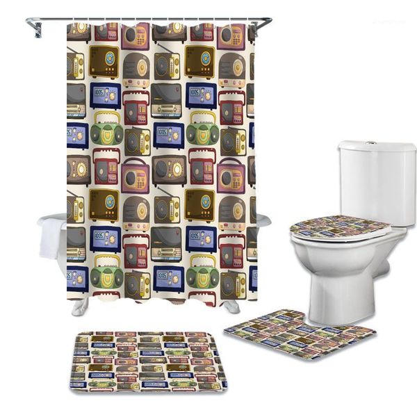 cartoon radio shower curtains bathroom curtain bath sets toilet cover mat non-slip washroom rug set1
cartoon radio shower curtains bathroom curtain bath sets toilet cover mat non-slip washroom rug set1