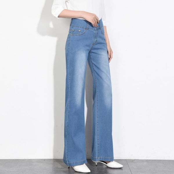 women's jeans spring and summer plus size 32 denim pants high waist wide leg women trousers, Blue
women's jeans spring and summer plus size 32 denim pants high waist wide leg women trousers, Blue