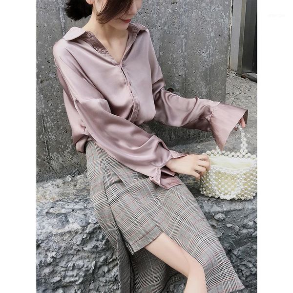 autumn satin silk women blouse shirt elegant solid color high grade loose women office lady long sleeve plus size white1, White
autumn satin silk women blouse shirt elegant solid color high grade loose women office lady long sleeve plus size white1, White