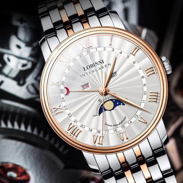 lobinni switzerland brand watch men luxury moon phase quartz mens watches japan movement sapphire waterproof male wrist watch, Slivery;brown
lobinni switzerland brand watch men luxury moon phase quartz mens watches japan movement sapphire waterproof male wrist watch, Slivery;brown