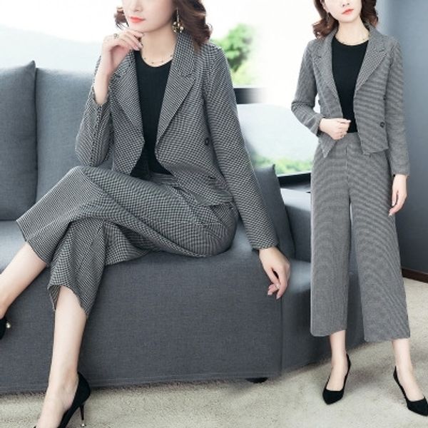 hokhy graceful suitwide leg pants suitwide-leg clothing suit women's plaid new autumn pants western-style woolen sma bird set two-piece, Gray
hokhy graceful suitwide leg pants suitwide-leg clothing suit women's plaid new autumn pants western-style woolen sma bird set two-piece, Gray