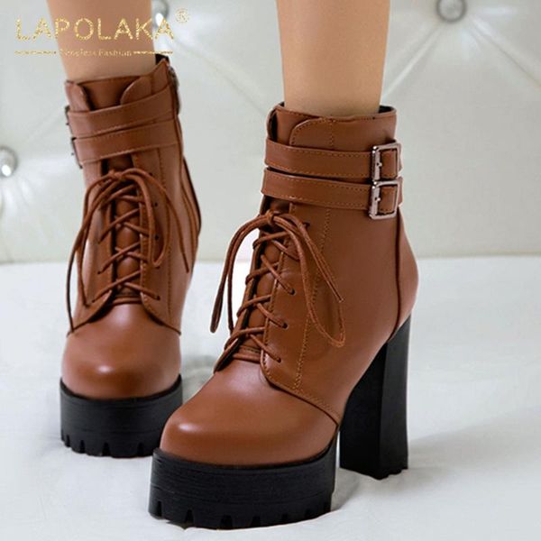 lapolaka large sizes 43 square high heels fashion woman ankle boot winter shoes female motorcycles boots, Black
lapolaka large sizes 43 square high heels fashion woman ankle boot winter shoes female motorcycles boots, Black