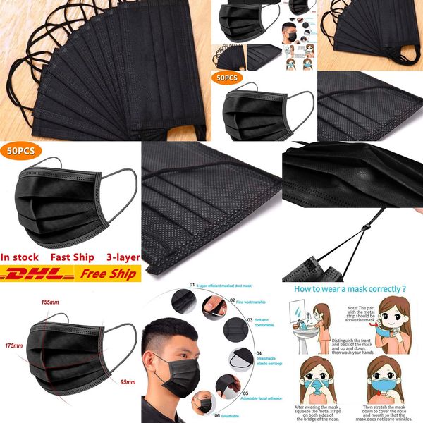 dhl black disposable 3-layer protection mask with earloop mouth face sanitary outdoor masks46fh
dhl black disposable 3-layer protection mask with earloop mouth face sanitary outdoor masks46fh