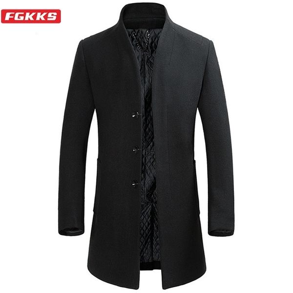 fgkks winter new wool blend coats men quality brand men's fashion business casual wool overcoat long section wool coat male 201006, Black
fgkks winter new wool blend coats men quality brand men's fashion business casual wool overcoat long section wool coat male 201006, Black