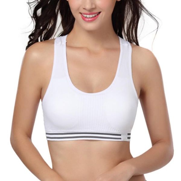 women sport bra vest underwear professional fitness padded stretch workout gym training running tank quick drying breathble, White;black
women sport bra vest underwear professional fitness padded stretch workout gym training running tank quick drying breathble, White;black