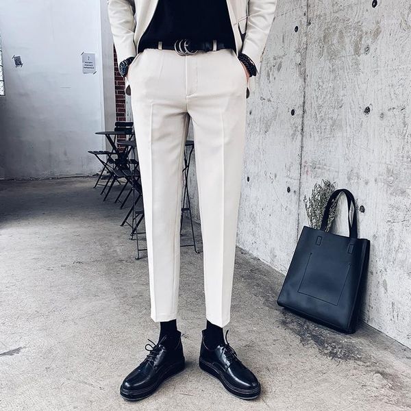 men's suits & blazers high-quality business dress pants men wedding formal office social casual slim fit trousers pantalon homme 2021 1, White;black
men's suits & blazers high-quality business dress pants men wedding formal office social casual slim fit trousers pantalon homme 2021 1, White;black