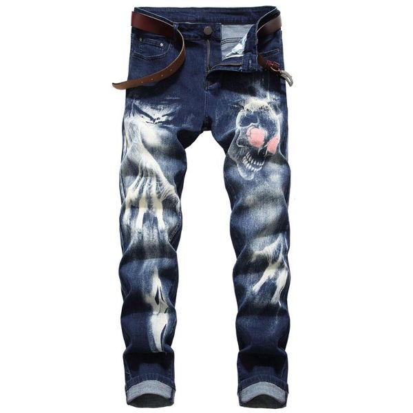 high street men's stretch printed jeans individuality design 3d skeleton pattern hip hop cowboys trousers slim fit denim pants, Blue
high street men's stretch printed jeans individuality design 3d skeleton pattern hip hop cowboys trousers slim fit denim pants, Blue