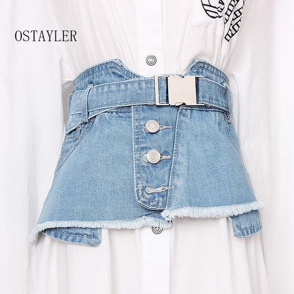 2020 wide washed denim cummerbund women metal buckle waist belts autumn jean fabric button slim corset ladies shirt belt strap, Black;brown
2020 wide washed denim cummerbund women metal buckle waist belts autumn jean fabric button slim corset ladies shirt belt strap, Black;brown