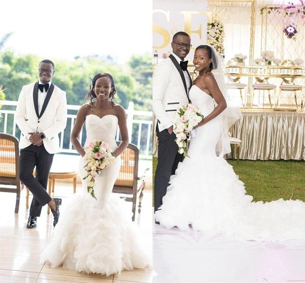 2021 new dressed as a luxury novia appliqued mermaid wedding dress in african layers black girl plus size train bride cdlv, White
2021 new dressed as a luxury novia appliqued mermaid wedding dress in african layers black girl plus size train bride cdlv, White