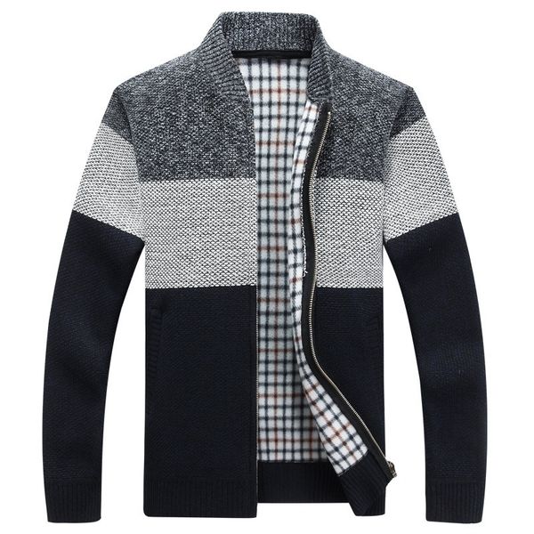 winter fashion patchwork men's knitted jackets thick comfy long sleeve sweater coat warm stand collar fall tide casual cardigan 201117, White;black
winter fashion patchwork men's knitted jackets thick comfy long sleeve sweater coat warm stand collar fall tide casual cardigan 201117, White;black