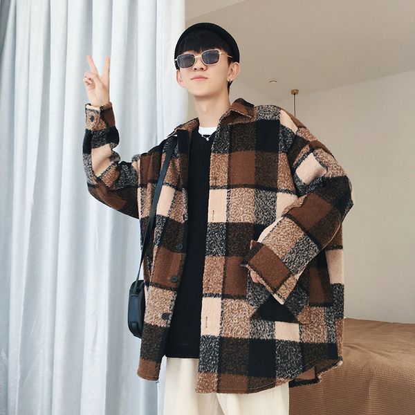 2019 plaid shirt men fashion casual loose wool jacket coat man autumn new streetwear male clothes long sleeve shirt 1021, White;black
2019 plaid shirt men fashion casual loose wool jacket coat man autumn new streetwear male clothes long sleeve shirt 1021, White;black