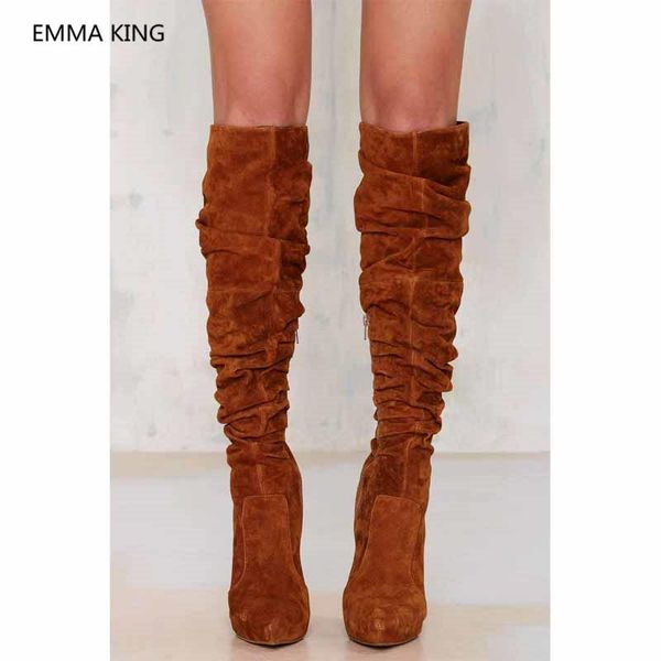 vintage women winter pleated shoes woman knee high boots flock roman style pointed toe high heels runway ladies brown long boots, Black
vintage women winter pleated shoes woman knee high boots flock roman style pointed toe high heels runway ladies brown long boots, Black