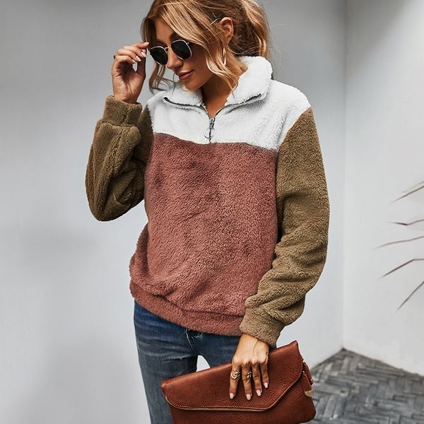 winter plush keep warm sweatshirts hoodie turn down collar zip hoodies fleece patchwork thick hoody women long sleeve casual 201204, Black
winter plush keep warm sweatshirts hoodie turn down collar zip hoodies fleece patchwork thick hoody women long sleeve casual 201204, Black