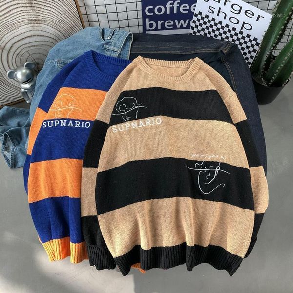 spring and autumn ins contrast stitching striped sweater sweater male loose casual couple all-match outer wear1, White;black
spring and autumn ins contrast stitching striped sweater sweater male loose casual couple all-match outer wear1, White;black