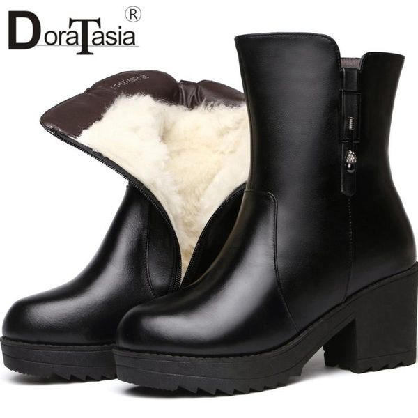 doratasia new female winter fur ankle boots fashion platform warm plush boots women chunky high heels zip party shoes woman, Black
doratasia new female winter fur ankle boots fashion platform warm plush boots women chunky high heels zip party shoes woman, Black
