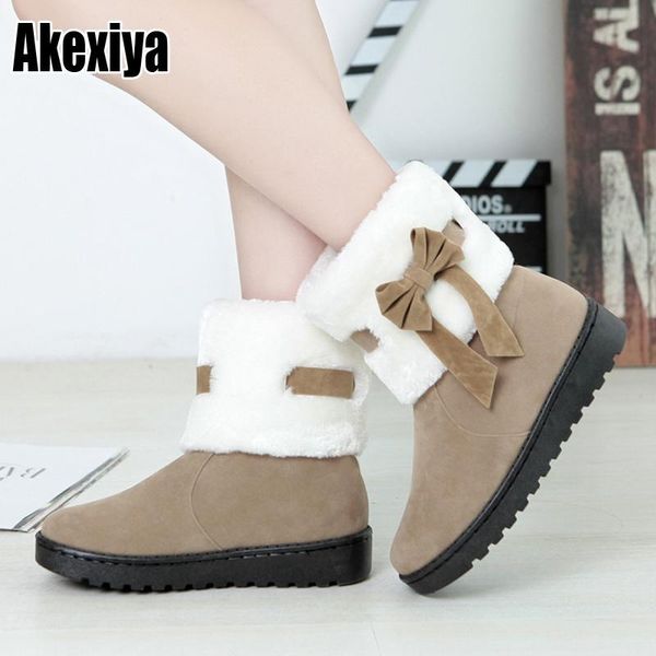 women snow boots winter shoes warm casual fur ankle female bowtie non slip plush suede rubber flat slip on fashion ladies p433, Black
women snow boots winter shoes warm casual fur ankle female bowtie non slip plush suede rubber flat slip on fashion ladies p433, Black