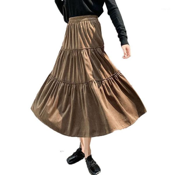women's skirt 2020 autumn winter new fashion velvet folds ladies skirts mid-long elastic waist loose casual a-line skirt w1091, Black
women's skirt 2020 autumn winter new fashion velvet folds ladies skirts mid-long elastic waist loose casual a-line skirt w1091, Black