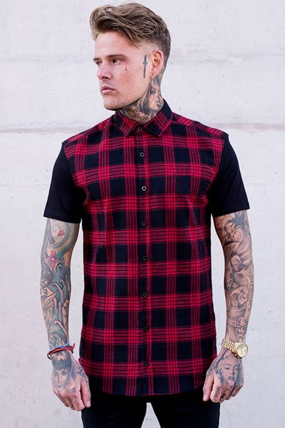 fashion new polo classic plaid shirt trend casual men's short sleeve lapel t-shirt, White;black
fashion new polo classic plaid shirt trend casual men's short sleeve lapel t-shirt, White;black