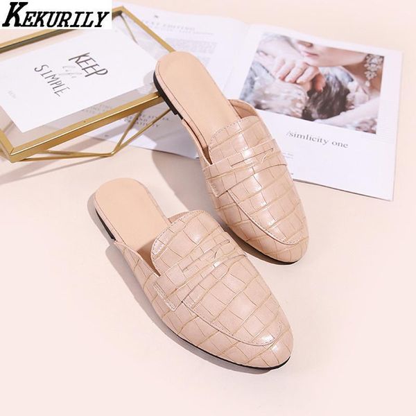 slippers flats mules women closed toe shallow slip on slides casual flat shoes prints leather loafers big size zapatos de mujer1, Black
slippers flats mules women closed toe shallow slip on slides casual flat shoes prints leather loafers big size zapatos de mujer1, Black