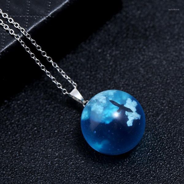 handmade luminous necklace fashion pendant blue sky white cloud bird ball pendant birthday gift unique1, Silver
handmade luminous necklace fashion pendant blue sky white cloud bird ball pendant birthday gift unique1, Silver