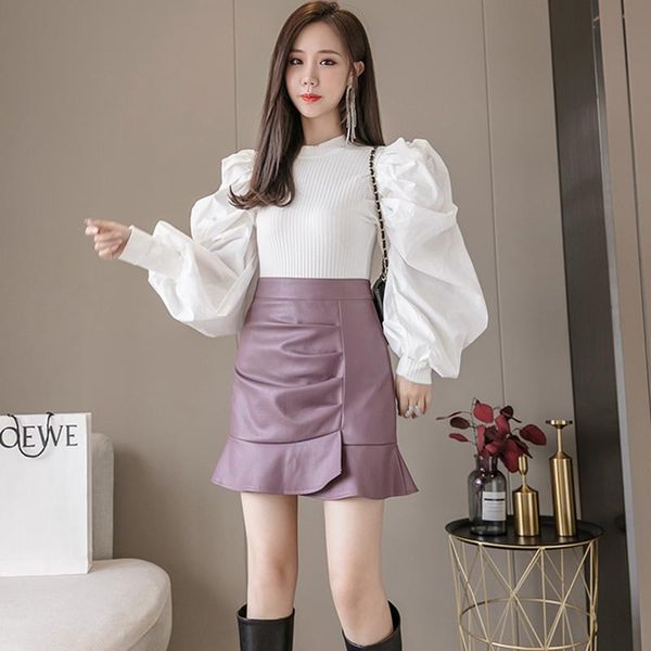 women's autumn winter skirts korean style the high-waisted small irregular leather skirt new solid color skirt gx634, Black
women's autumn winter skirts korean style the high-waisted small irregular leather skirt new solid color skirt gx634, Black