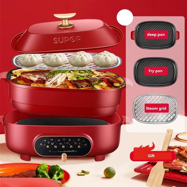 electric skillets 220v household pot non-stick frying pan with stainless steel grid multi cooker cooking
electric skillets 220v household pot non-stick frying pan with stainless steel grid multi cooker cooking