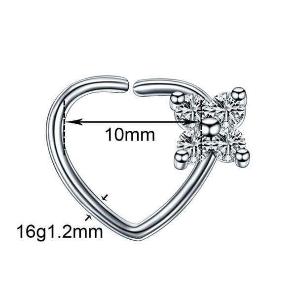 1pc ear lobe daith helix tragus cartilage rook piercings hoop heart shape nose hoop rings 16g conch earrings piercing jewelry q sqcvnm, Silver
1pc ear lobe daith helix tragus cartilage rook piercings hoop heart shape nose hoop rings 16g conch earrings piercing jewelry q sqcvnm, Silver