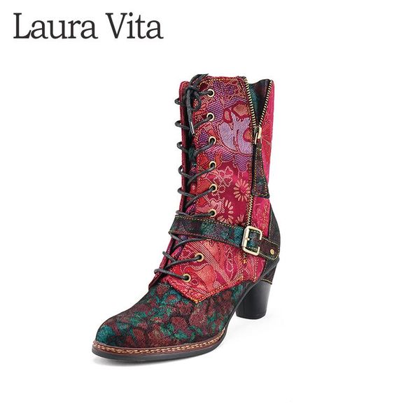boots laura vita retro genuine leather mid-calf printed shoes woman fashion ladies women zipper block heels, Black
boots laura vita retro genuine leather mid-calf printed shoes woman fashion ladies women zipper block heels, Black