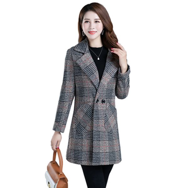 2021 spring autumn lattice women large size woolen coat jacket middle-aged female fashion mid-long slim fit outerwear 5xl, Black
2021 spring autumn lattice women large size woolen coat jacket middle-aged female fashion mid-long slim fit outerwear 5xl, Black